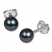 Silberdream SilberDream Ohrstecker Süßwasser Perle 5mm schwarz 925 Silber SDO105S