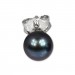 Silberdream SilberDream Ohrstecker Süßwasser Perle Schwarz 6mm 925 Silber SDO106S
