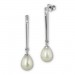 Silberdream SilberDream Ohrstecker Süßwasser Perle weiß mit Zirkonias 925 Silber SDO1728W