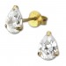 Silberdream SilberDream Ohrstecker vergoldet Tropfen weiß 925er Ohrring SDO9147YW