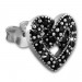 Silberdream SilberDream Ohrstecker Verschlungenes Herz Zirkonia Schwarz 925 Silber SDO8518S
