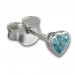 Silberdream SilberDream Ohrstecker Zirkonia Herz 4mm Hellblau 925 Silber SDO8506H