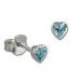 Silberdream SilberDream Ohrstecker Zirkonia Herz 4mm hellblau 925 Silber SDO8506H