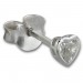 Silberdream SilberDream Ohrstecker Zirkonia Herz 4mm Weiß 925 Silber SDO8506W
