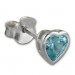 Silberdream SilberDream Ohrstecker Zirkonia Herz 7mm Hellblau 925 Silber SDO8507H