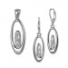 Silberdream SilberDream Schmuck Set Anhänger und Ohrringe Oval Zirkonia Silber SDS4905W