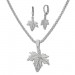 Silberdream SilberDream Schmuck Set Kette und Ohrringe Ahornblatt Zirkonia 925er SDS49263