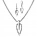 Silberdream SilberDream Schmuck Set Kette und Ohrringe Blatt Zirkonia Silber SDS49023
