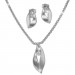 Silberdream SilberDream Schmuck Set Kette und Ohrringe Blatt Zirkonia 925 Silber SDS49143