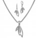 Silberdream SilberDream Schmuck Set Kette und Ohrringe Blätter Zirkonia Silber SDS49043