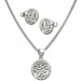 Silberdream SilberDream Schmuck Set Kette und Ohrringe Lebensbaum Zirkonia Silber GSS402W