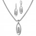 Silberdream SilberDream Schmuck Set Kette und Ohrringe Oval Zirkonia Silber SDS49053