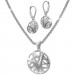 Silberdream SilberDream Schmuck Set Kette und Ohrringe Scheibe Zirkonia 925er SDS49233