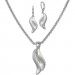 Silberdream SilberDream Schmuck Set Kette und Ohrringe Welle Zirkonia Silber SDS49093