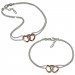 Silberdream SilberDream Schmuckset Doppelherz Armband & Fußkette rose 925 Silber SDS2200T