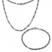 Silberdream SilberDream Schmuckset Fantasie schwarz Kette & Armband 925 Silber SDS204S