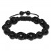 Silberdream SilberDream Shamballa Armband Glas schwarz 14 geschliffene Kugeln SDA914