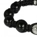 Silberdream SilberDream Shamballa Armband Schwarz 925 Silber Kugel SDA037W
