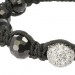 Silberdream SilberDream Shamballa Armband Schwarz 925 Sterling Silber Kugel SDA032
