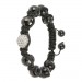 Silberdream SilberDream Shamballa Armband Schwarz 925 Sterling Silber Kugel SDA032