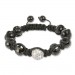 Silberdream SilberDream Shamballa Armband schwarz 925 Sterling Silber Kugel SDA032