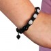 Silberdream SilberDream Shamballa Armband Schwarz Mit 3 Kugeln 925 Sterling Silber SDA031