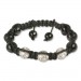 Silberdream SilberDream Shamballa Armband schwarz mit 3 Kugeln 925 Sterling Silber SDA031