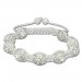 Silberdream SilberDream Shamballa Armband weiß mit 9 Zirkonia Kugeln weiß SDA930