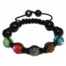 Silberdream SilberDream Shamballa Armband Zirkonia bunt 5 Glitzer Kugeln SDA925