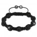 Silberdream SilberDream Shamballa Armband Zirkonia schwarz 9 Glitzer Kugeln SDA924