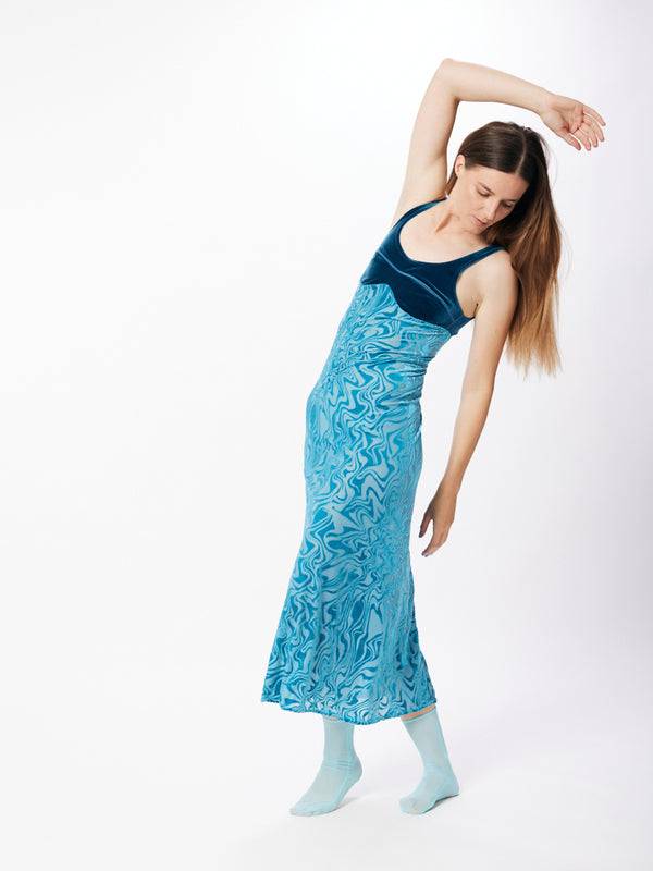 Simone Wild Devore Print Bra Dress