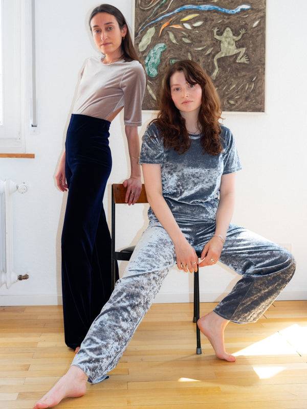 Simone Wild Hammered Velvet Cozy Pants