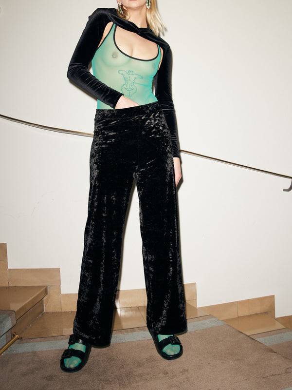 Simone Wild Hammered Velvet Cozy Pants