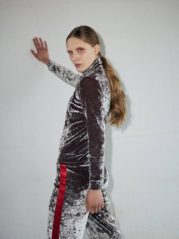 Simone Wild Hammered Velvet Zip Jacket