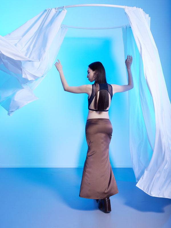 Simone Wild Satin Long Skirt