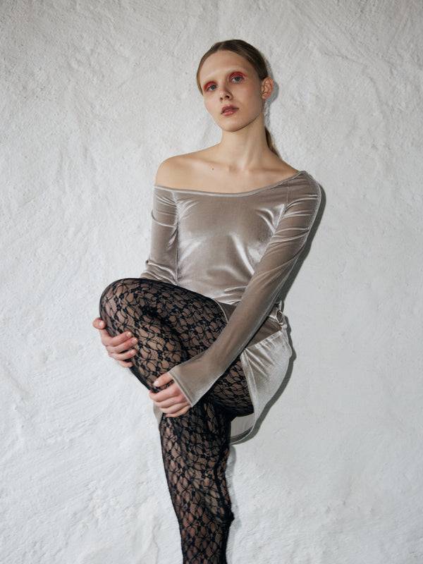 Simone Wild Velvet One Shoulder LS Shirt