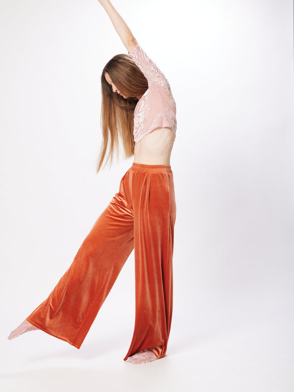 Simone Wild Velvet Pocket Pants Amber