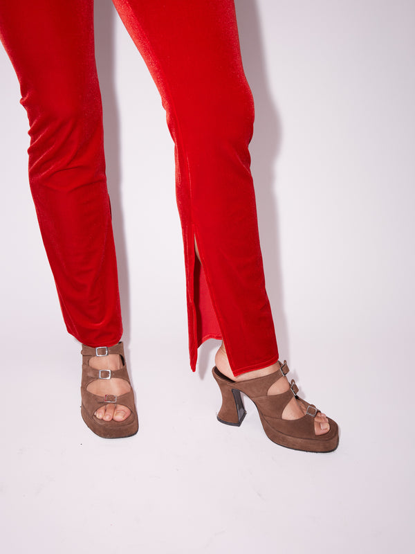Simone Wild Velvet Slit Pants