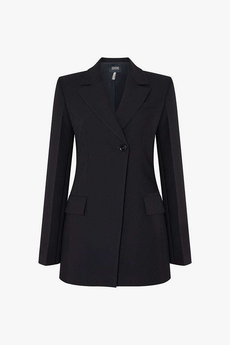 Sly 010 Asymmetrischer Blazer aus Crêpe-Envers-Satin