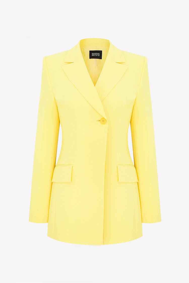 Sly 010 Asymmetrischer Blazer aus Crêpe-Envers-Satin