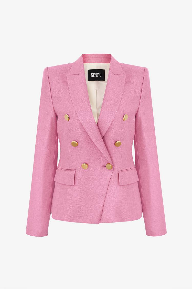 Sly 010 Doppelreihiger Blazer aus Wolle-Seide-Gemisch