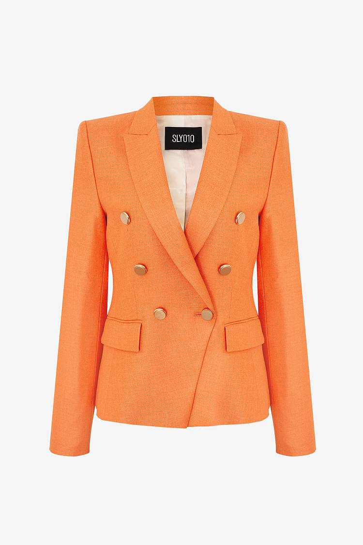 Sly 010 Doppelreihiger Blazer aus Wolle-Seide-Gemisch