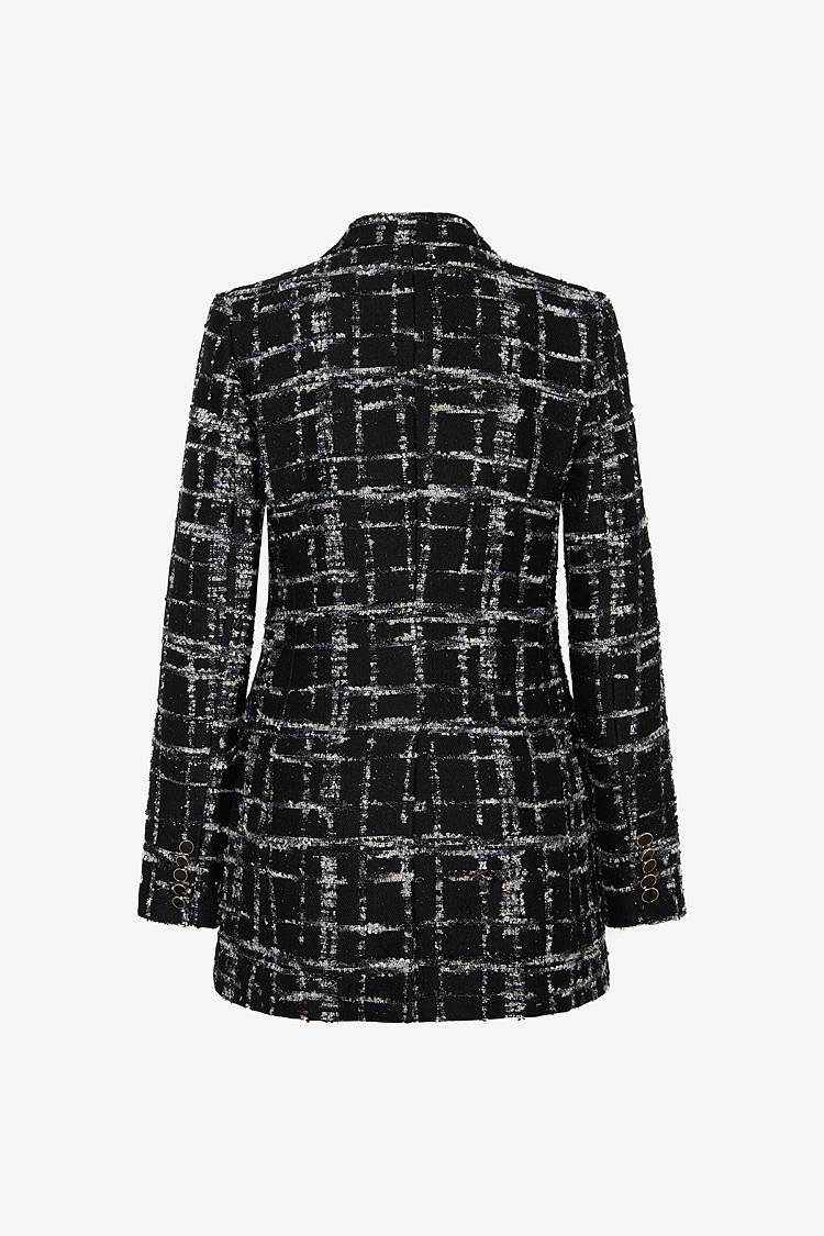 Sly 010 Doppelreihiger Tweed-Blazer Mit Emailleknöpfen