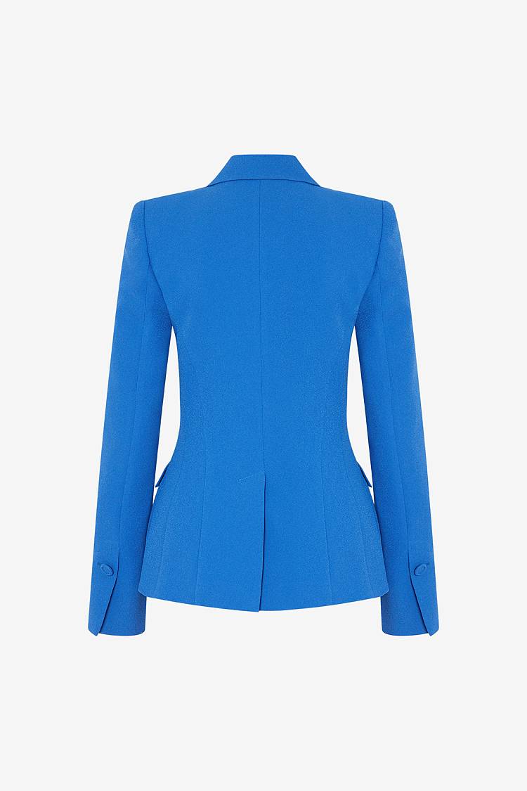 Sly 010 Einreihiger Blazer Mit Pattentaschen Aus Crêpe-Envers-Satin