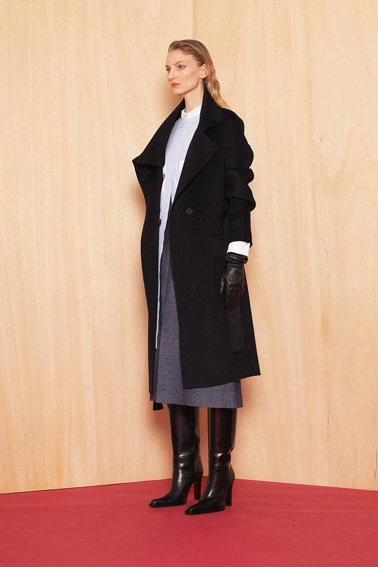 Sly 010 Gerade Geschnittener Doubleface-Mantel Mit Gürtel