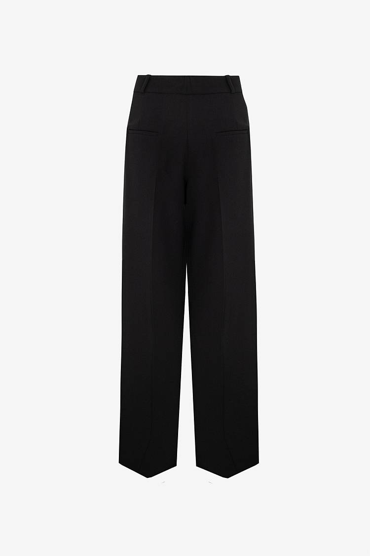 Sly 010 Gerade Hose Mit Bundfalte Aus Crêpe-Envers-Satin