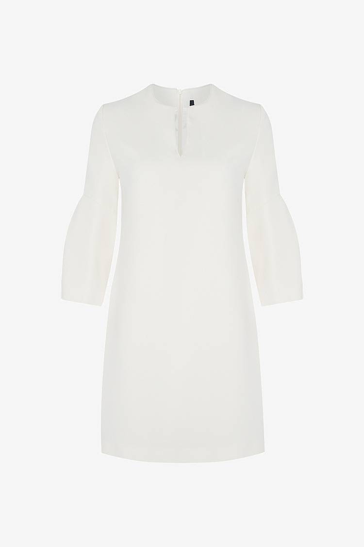 Sly 010 Kleid mit ausgestellten Ärmeln aus Crêpe-envers-Satin