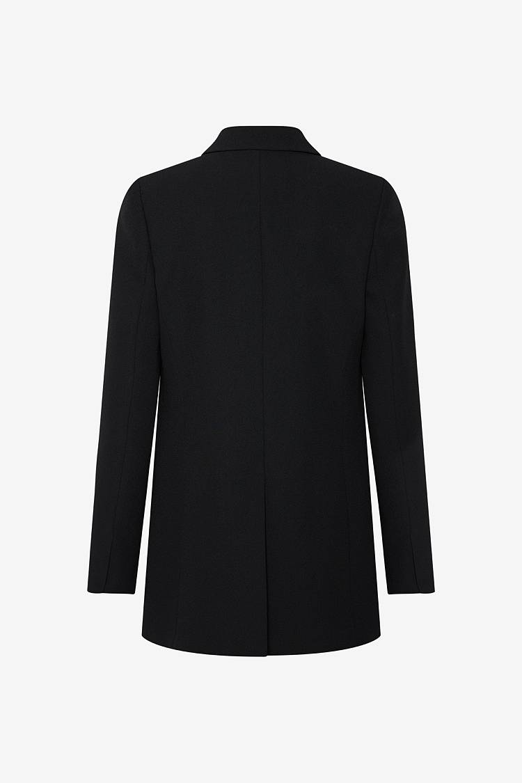 Sly 010 Knopfloser Smoking-Blazer Aus Crêpe-Envers-Satin