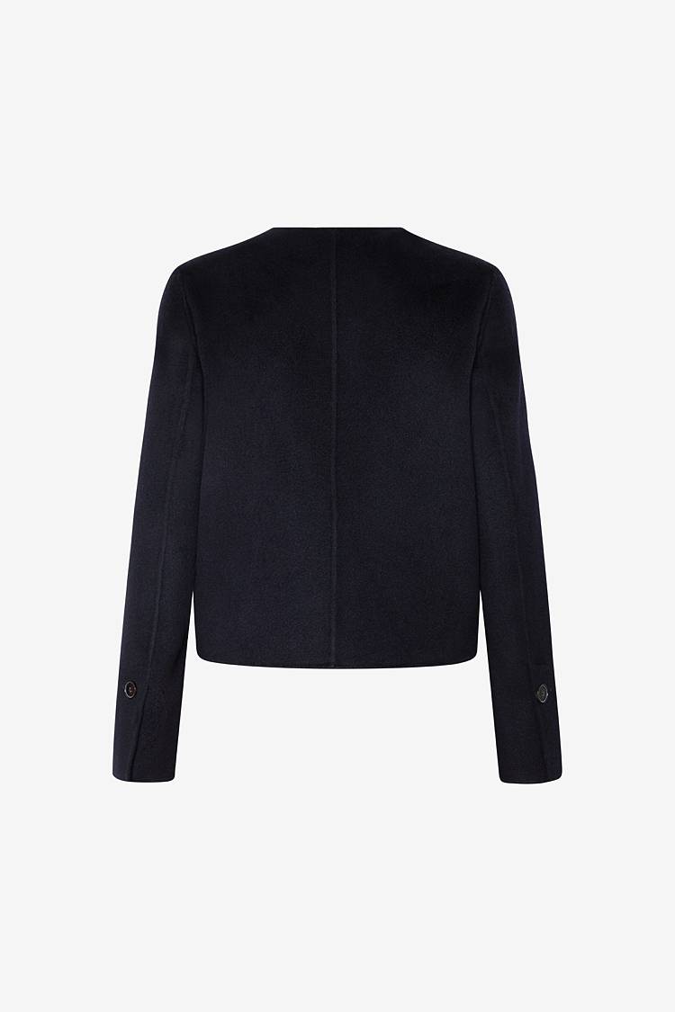 Sly 010 Kragenlose Doubleface-Jacke Mit Aufgesetzten Taschen