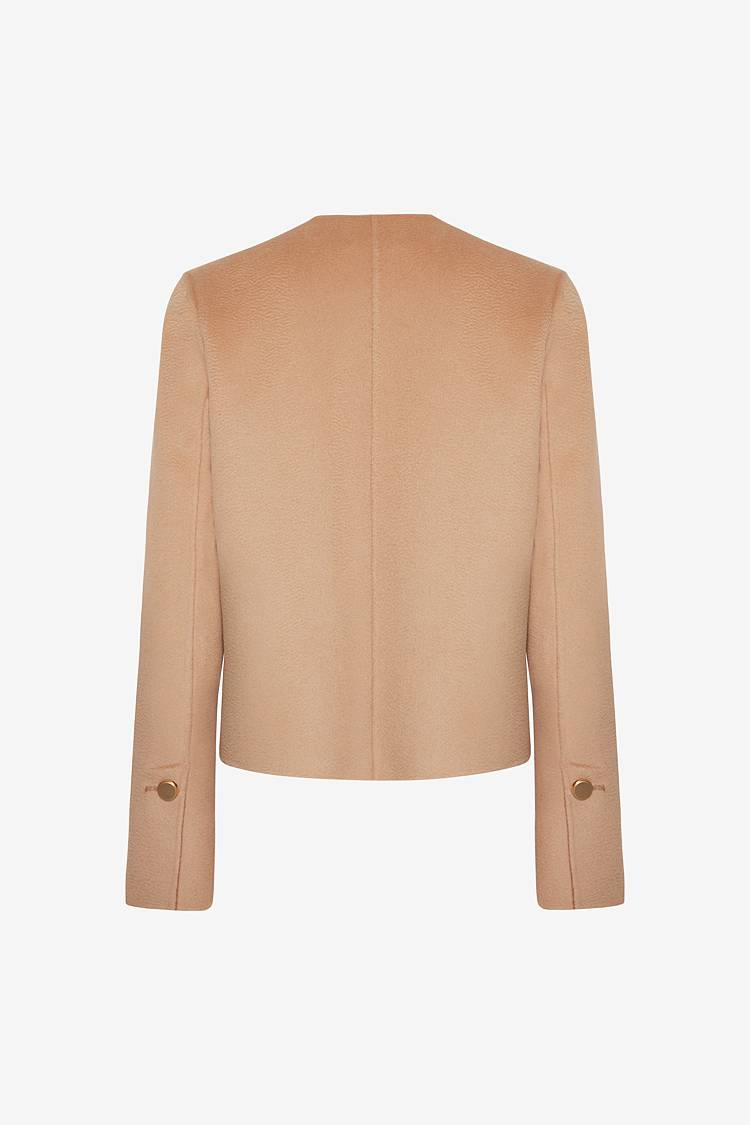 Sly 010 Kragenlose Doubleface-Jacke Mit Aufgesetzten Taschen